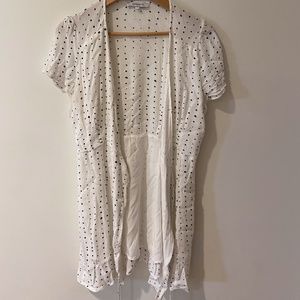 SUMMER WRAP WHITE/ BLACK POLKA DOT DRESS
